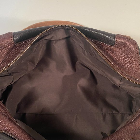 Cole Haan Pebbled Brown Leather Baguette Style Shoulder Bag - Picture 9 of 11